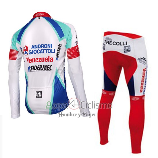 Androni Giocattoli Ropa Ciclismo Culotte Largo 2014 Hombre Mangas Largas Blanco